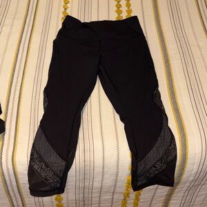 lululemon athletica Black Mesh Detail Leggings